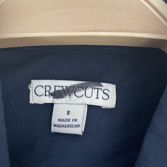 J. Crew Crewcuts Kids' short-sleeve stretch poplin button-down Navy Sz 8 CA375 - Picture 4 of 8